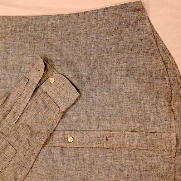 Billy Reid, Size Large, Grey Tweed Print, Long Sleeve Casual Shirt - Picture 3 of 5